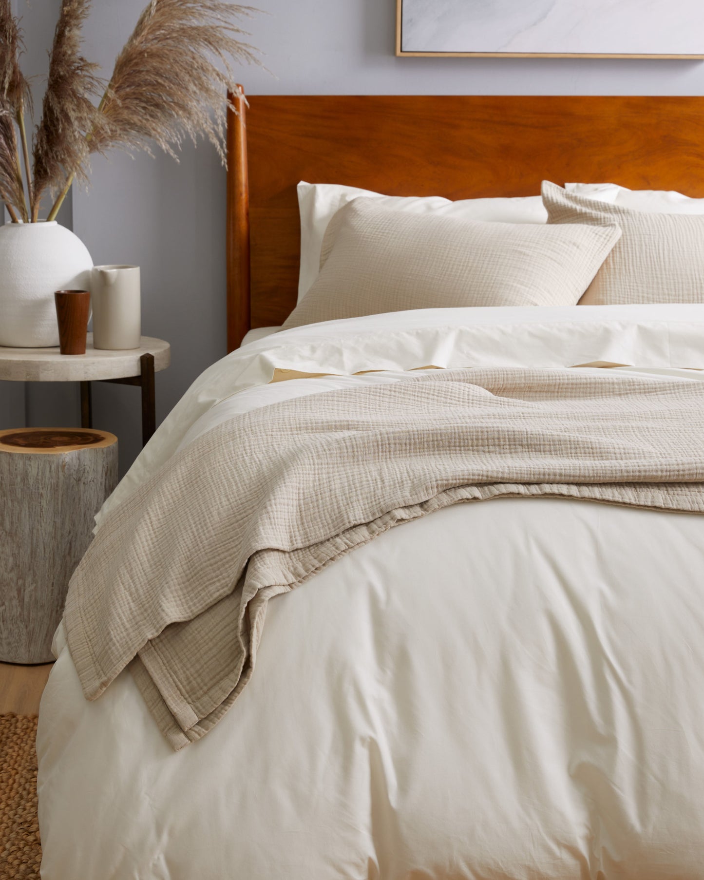 Muslin Gauze Throw Blanket - Light Grey