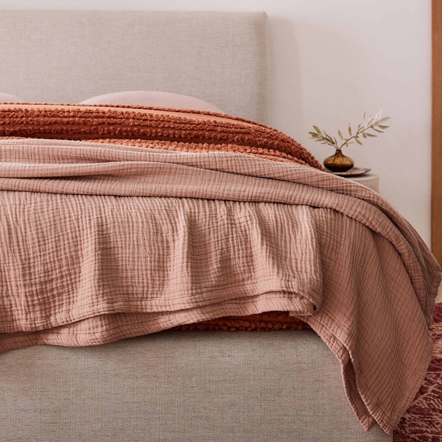 Muslin Gauze Throw Blanket - Light Grey