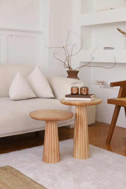 Natural Nesting Coffee Table with Fluting