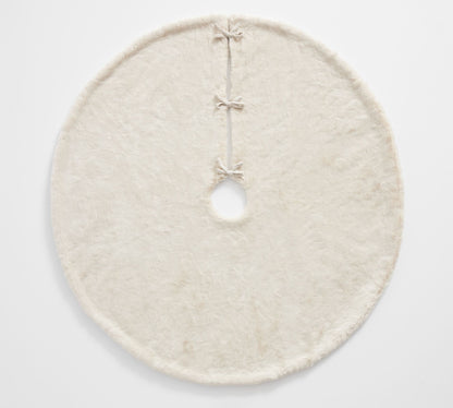 Faux Fur Christmas Tree Skirt - Ivory