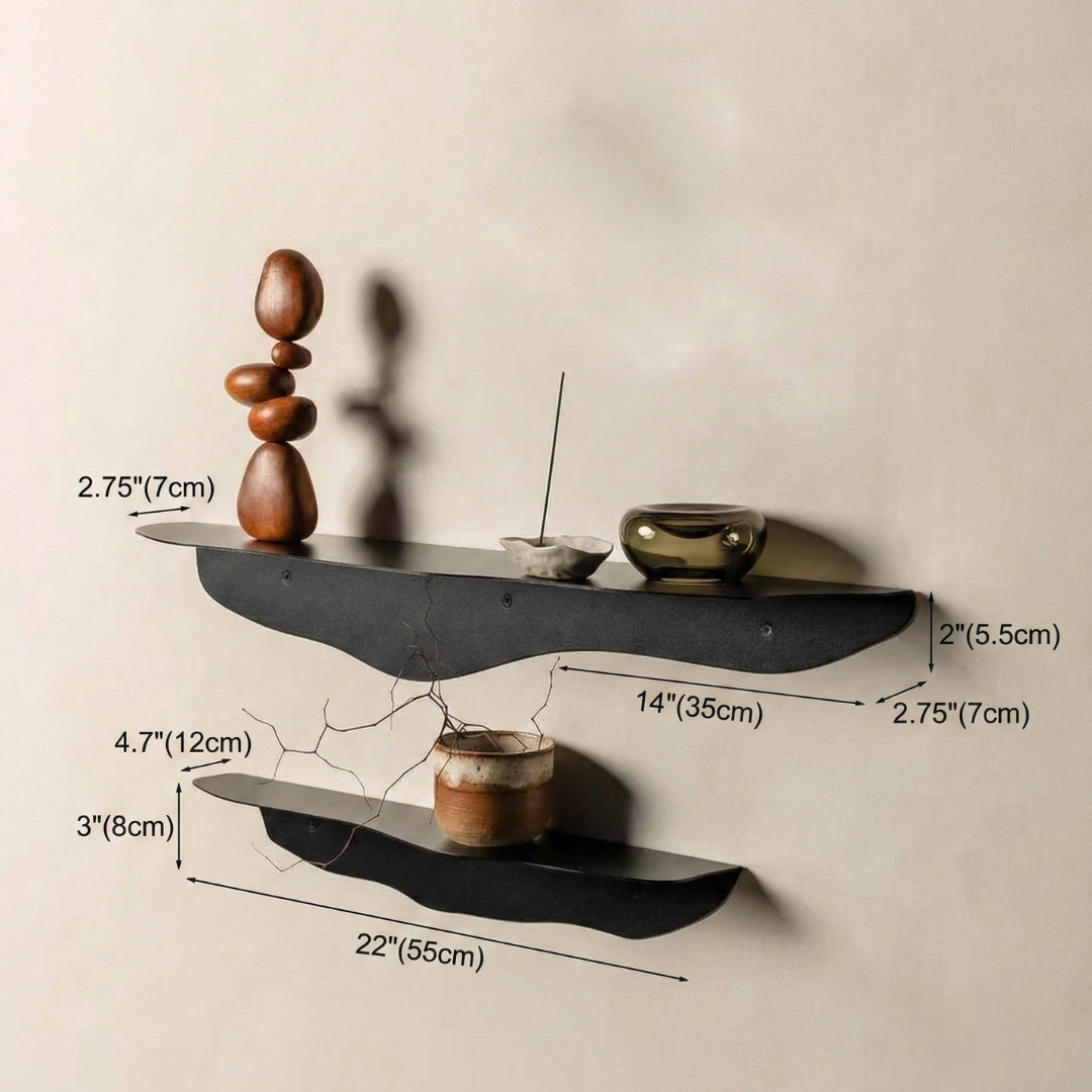 Metal Wavy Decorative Shelf - Black