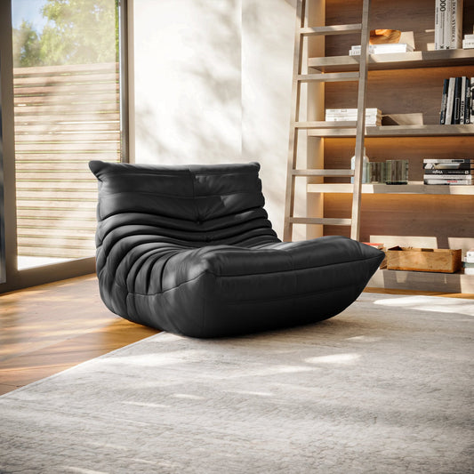 Fireside Lounge Chair - Vegan Black Leather