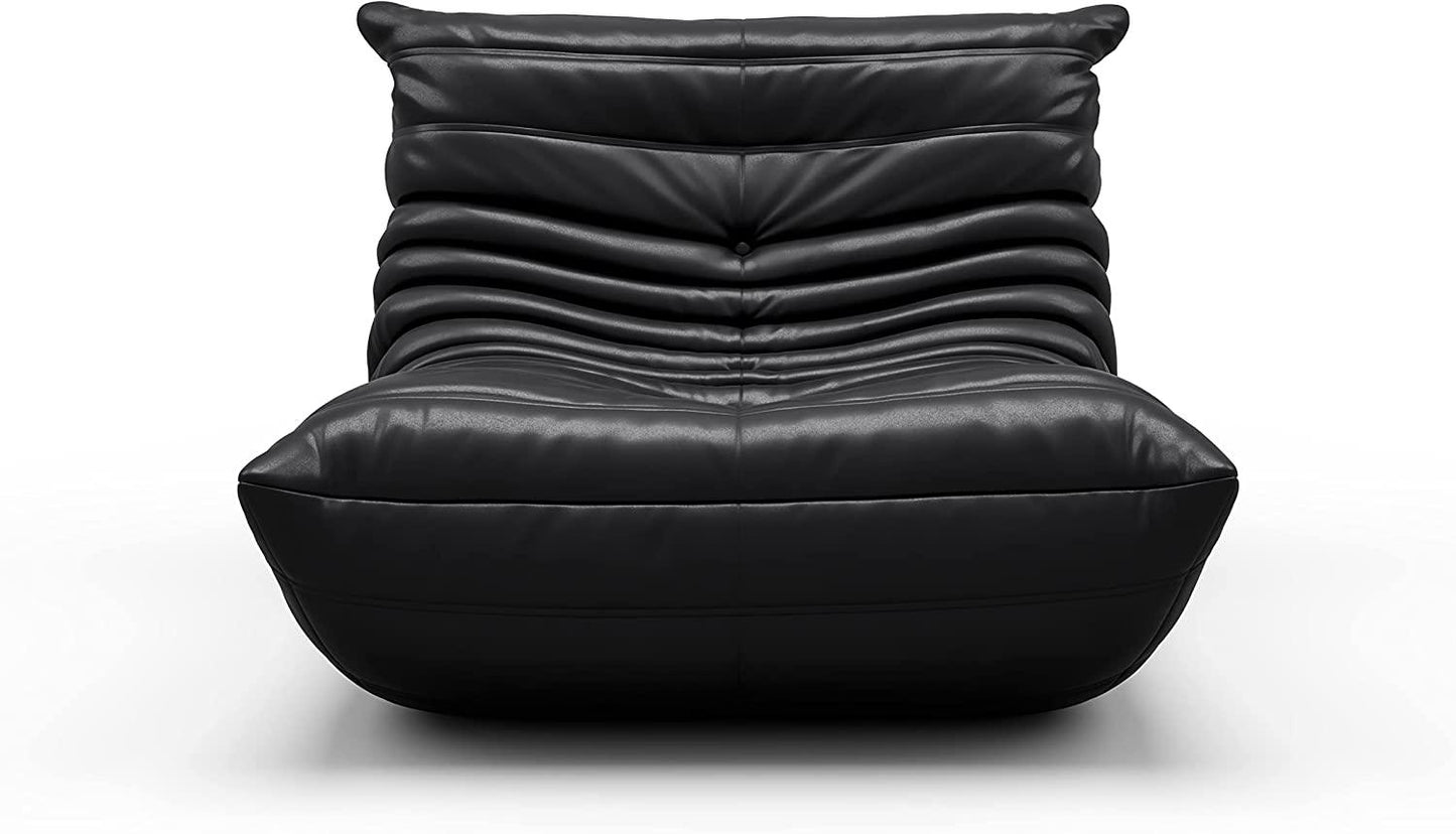 Fireside Lounge Chair - Vegan Black Leather