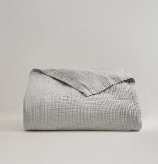 Muslin Gauze Throw Blanket - Light Grey