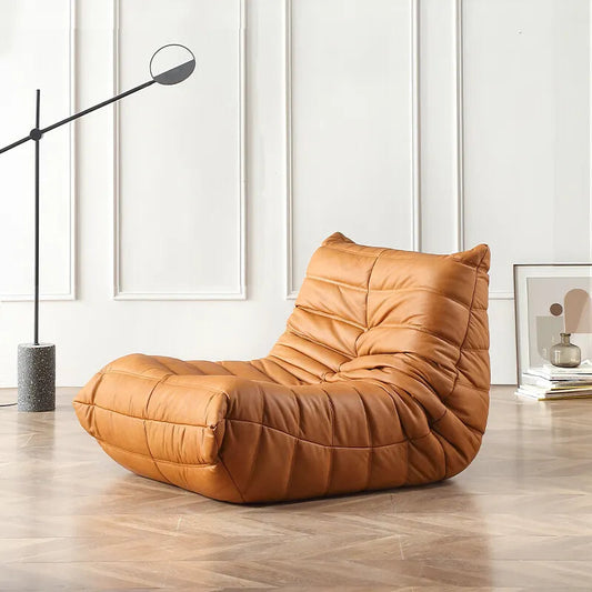 Fireside Lounge Chair - Vegan Brown Leather