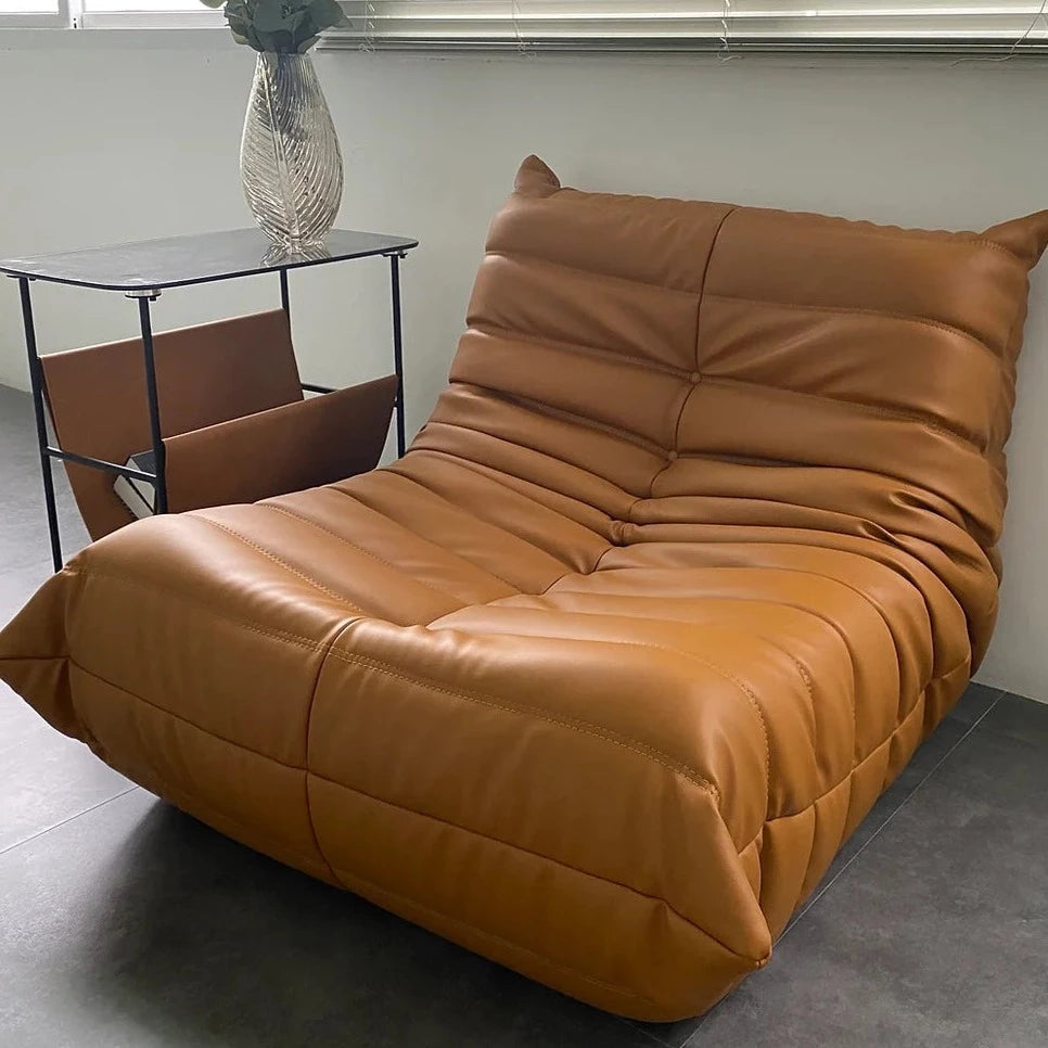 Fireside Lounge Chair - Vegan Brown Leather