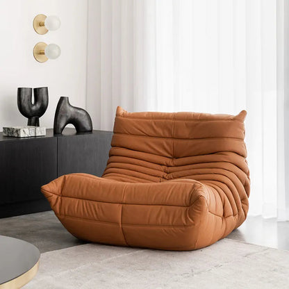 Fireside Lounge Chair - Vegan Brown Leather