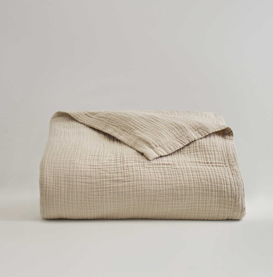 Muslin Gauze Throw Blanket - Tan