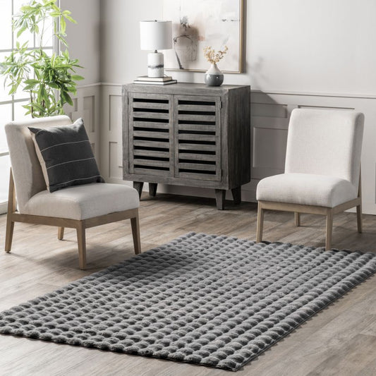 Plush Cloud Washable Area Rug - Dark Grey