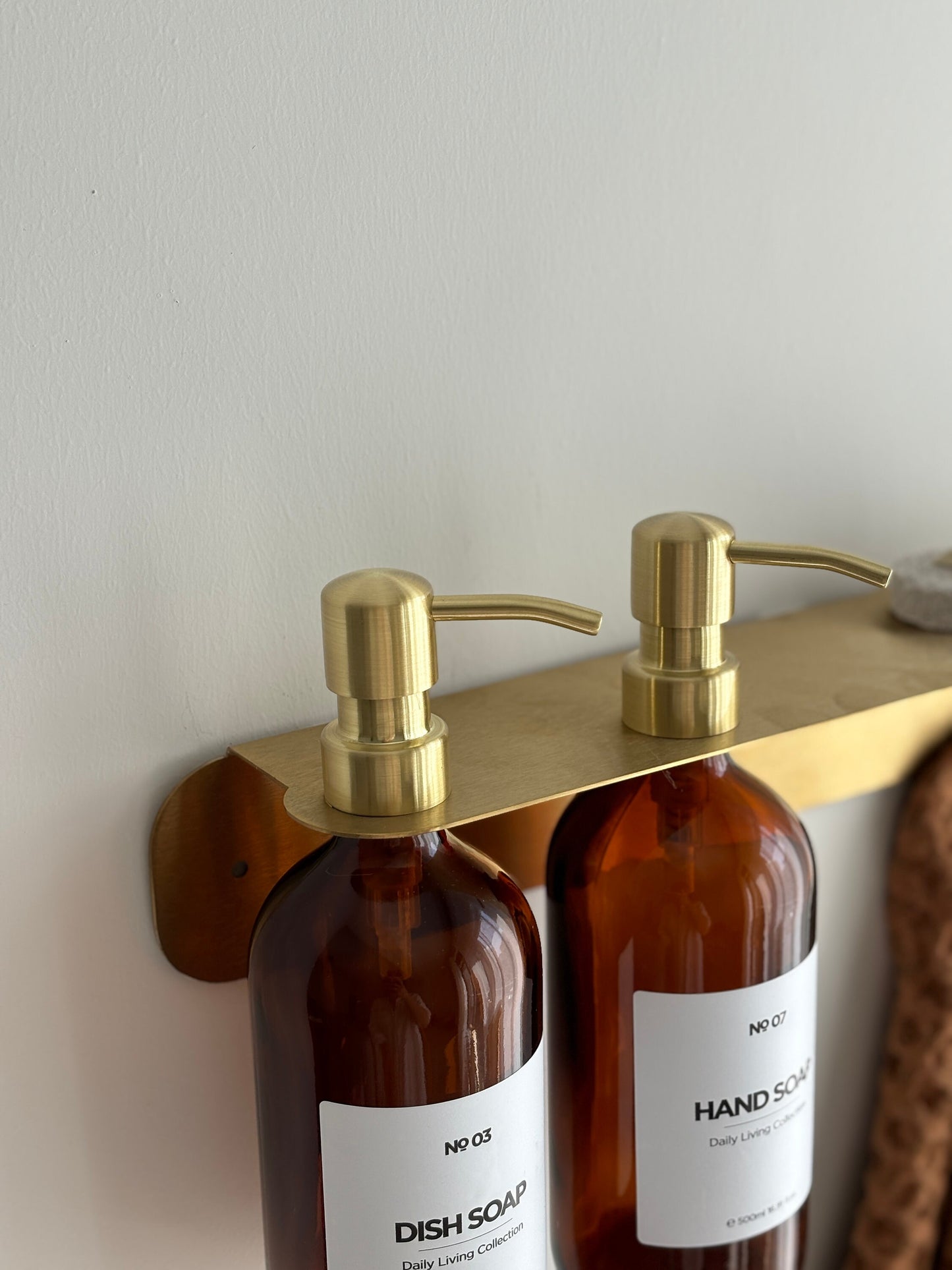 Gold Floating Shelf with Hook - Double