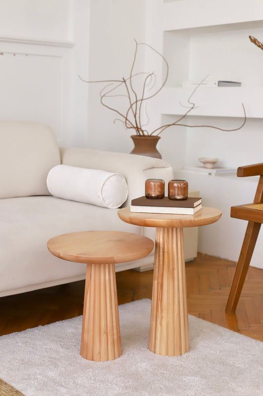 Natural Nesting Coffee Table with Fluting