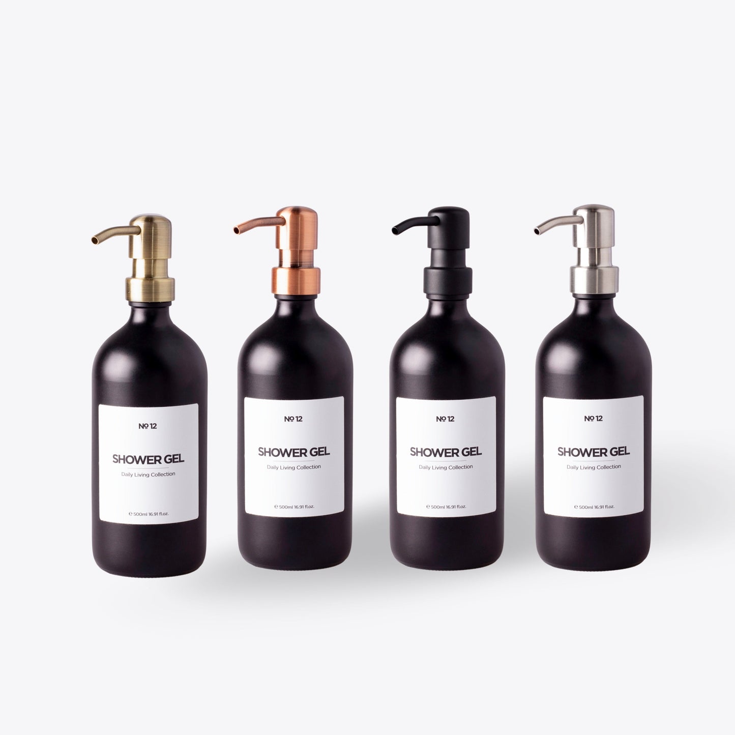 Matte Black Glass Soap Dispenser with Copper Pump