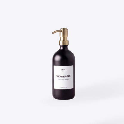 Matte Black Glass Soap Dispenser with Copper Pump