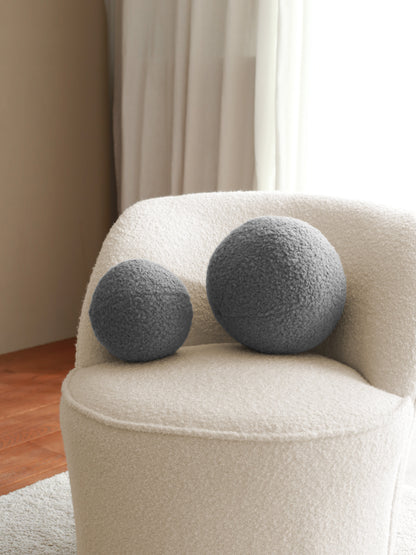 Round Boucle Pillow - Black