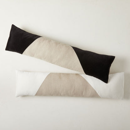 Linen & Velvet Mix Extra Long Cushion