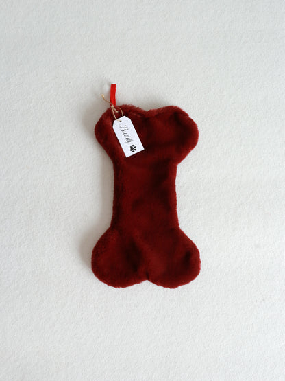 Personalized Christmas Dog Bone Stocking - Claret Red