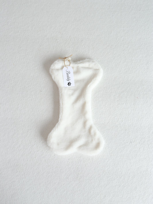 Personalized Christmas Dog Bone Stocking - White