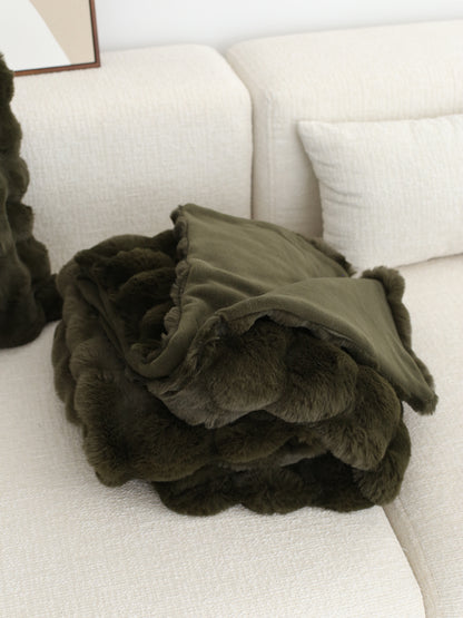 Faux Fur Throw Cloud Blanket - Cream