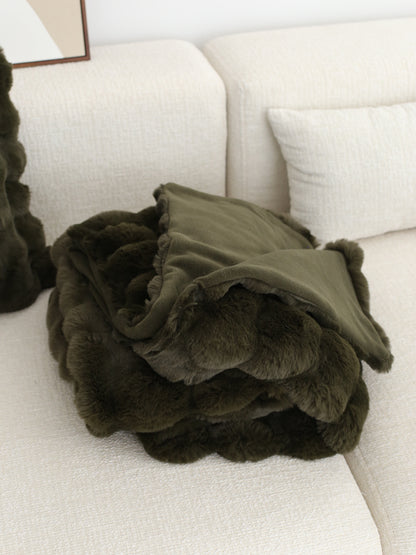 Faux Fur Throw Cloud Blanket - Dark Brown