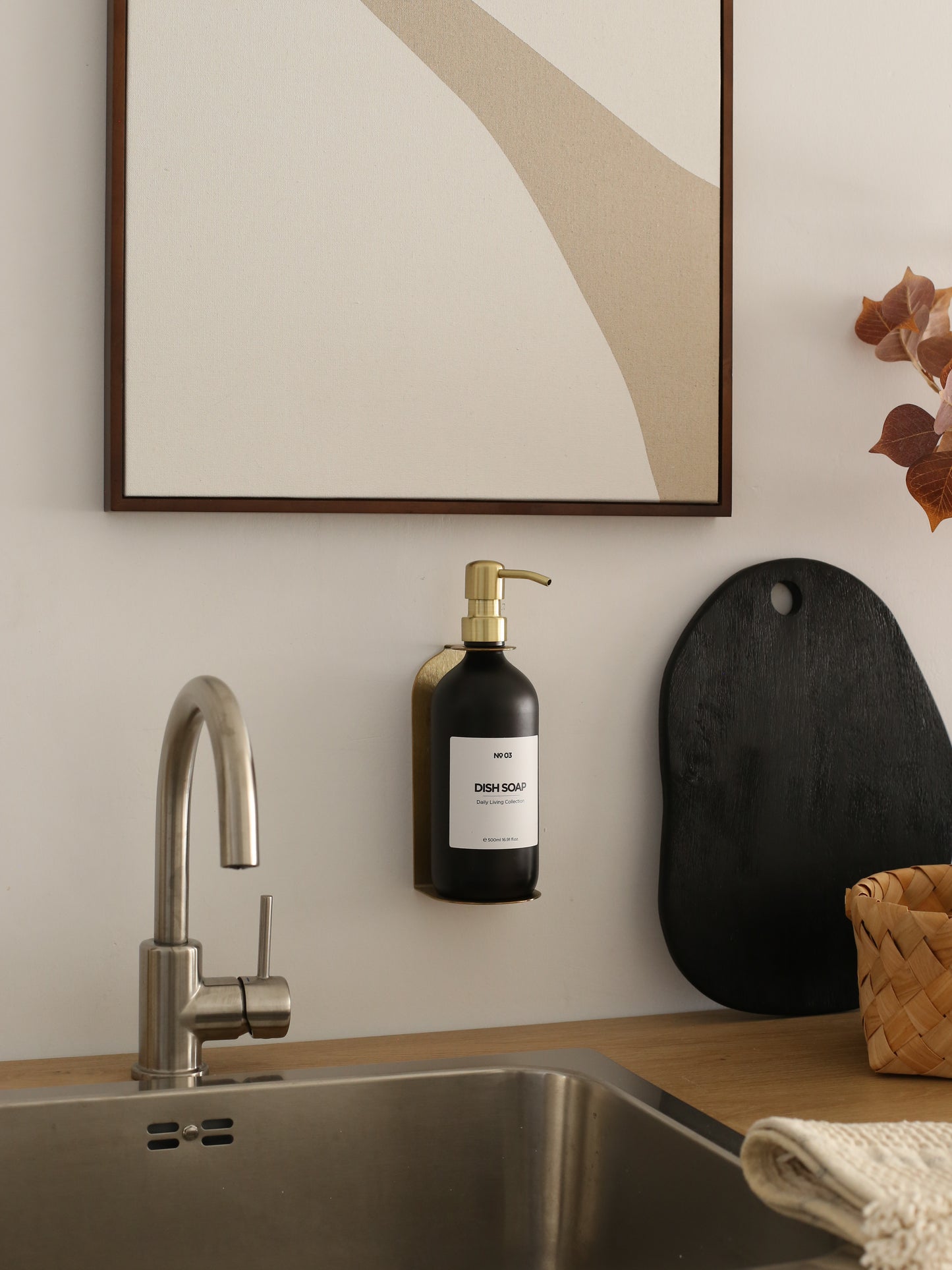 Gold Holder with Matte Black Soap Dispensers (Full Set)