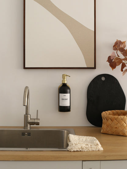 Gold Holder with Matte Black Soap Dispensers (Full Set)