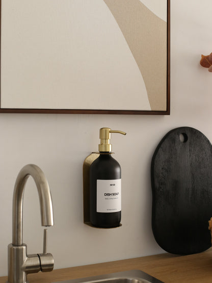 Gold Holder with Matte Black Soap Dispensers (Full Set)