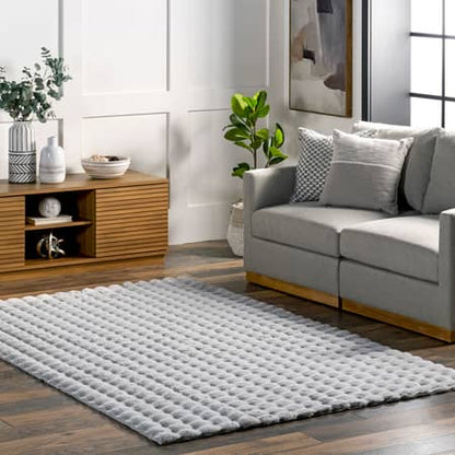 Plush Cloud Washable Area Rug - Light Grey