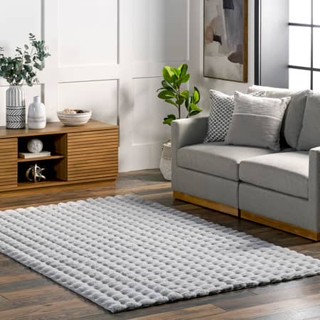 Plush Cloud Washable Area Rug - Light Grey