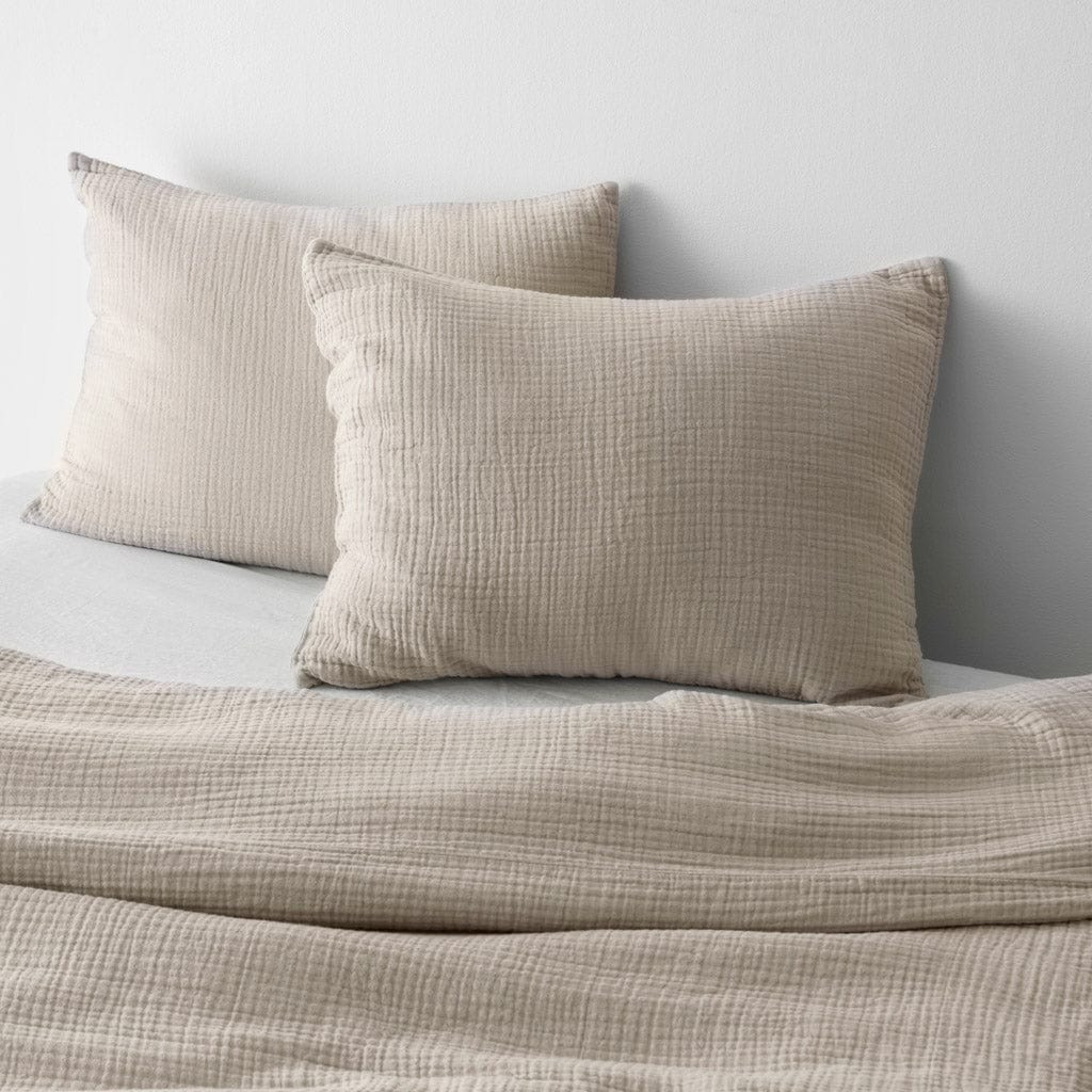 Organic Gauze Cotton Duvet Cover Set - Tan