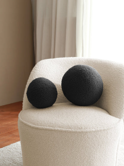 Round Boucle Pillow - Black