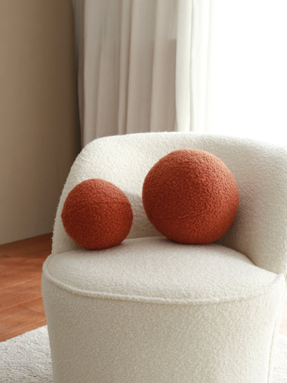 Round Boucle Pillow - Cream