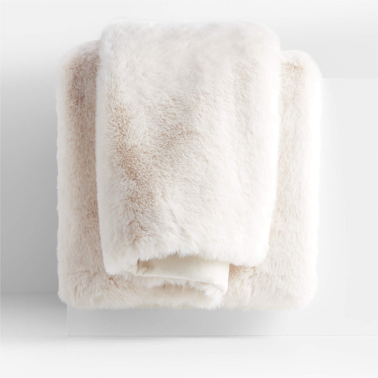 Ivory Faux Fur Throw Blanket