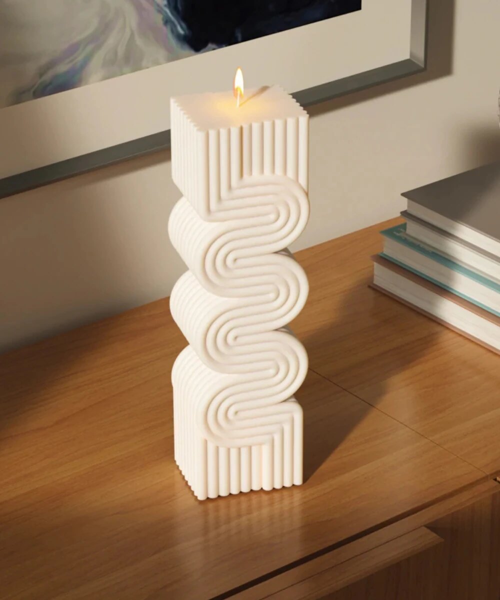 Sculptural Pillar Candle