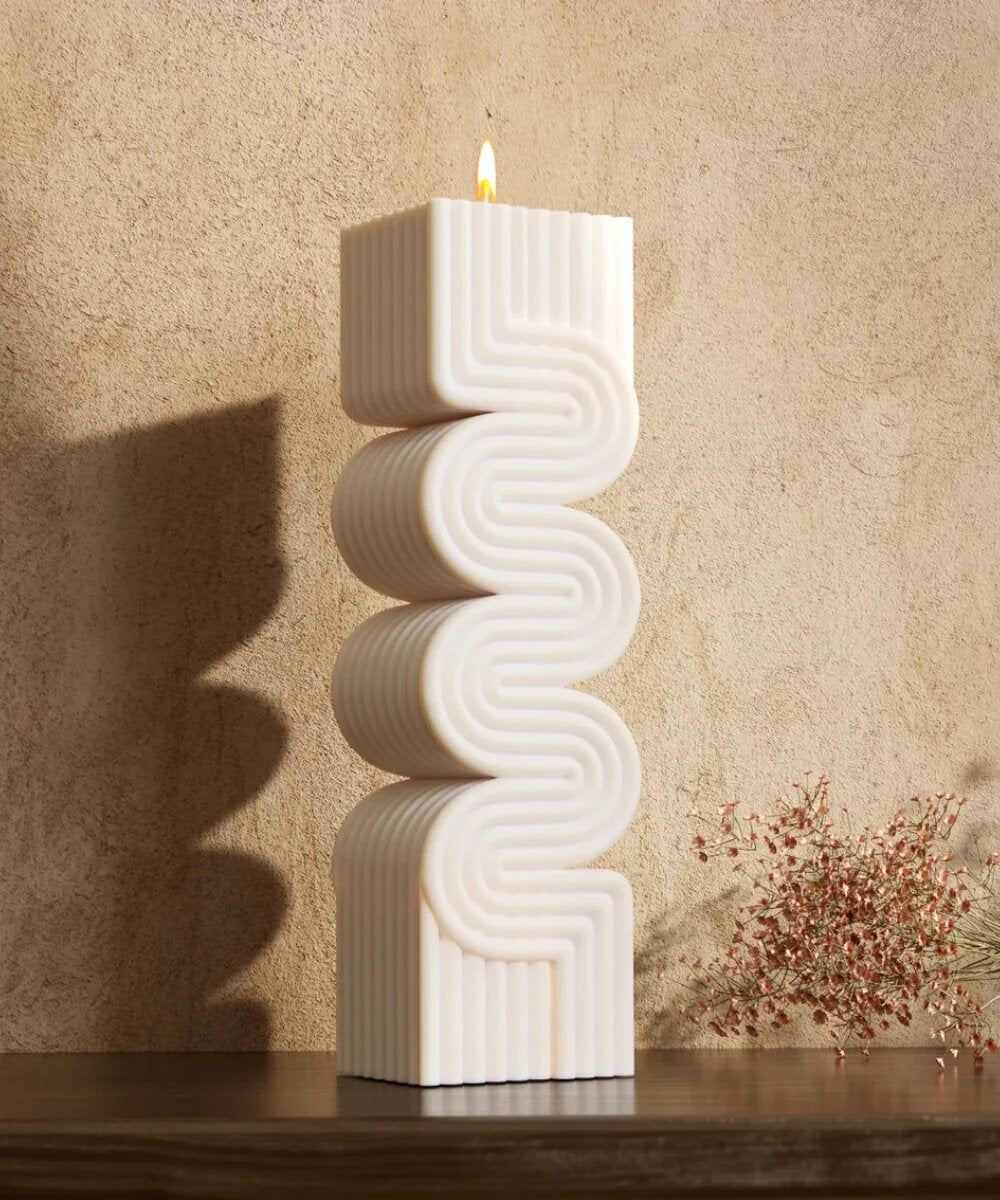 Sculptural Pillar Candle