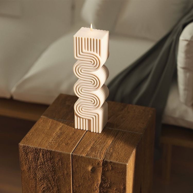 Sculptural Pillar Candle