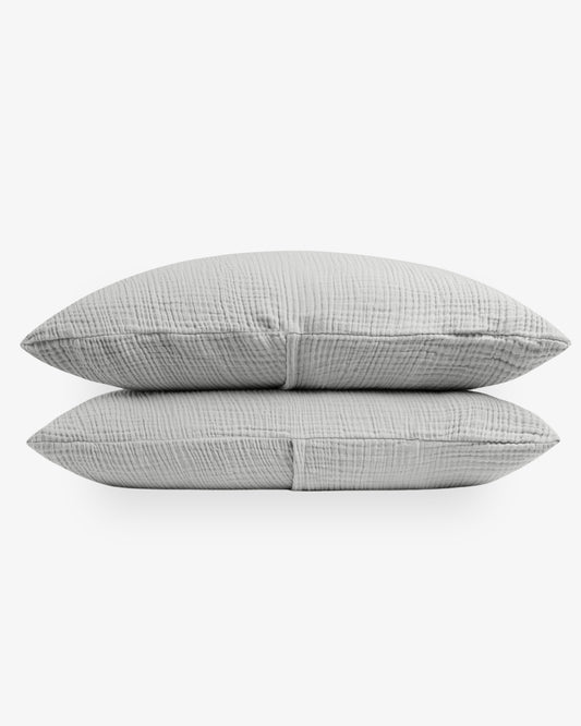 100% Organic Gauze Shams (Set of 2) - Gray