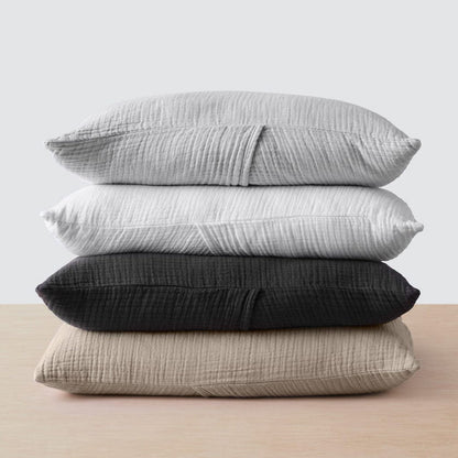 100% Organic Gauze Shams (Set of 2) - Gray